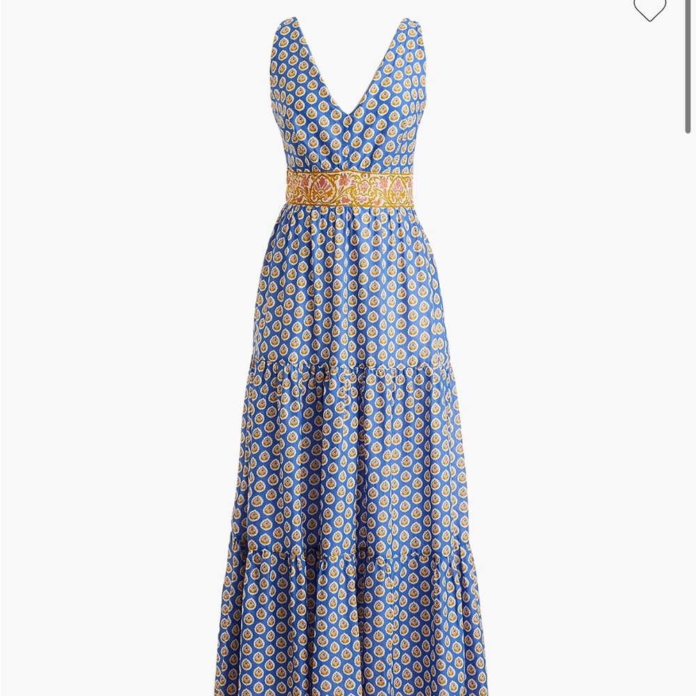 J. Crew Blue and Yellow Maxi Dress